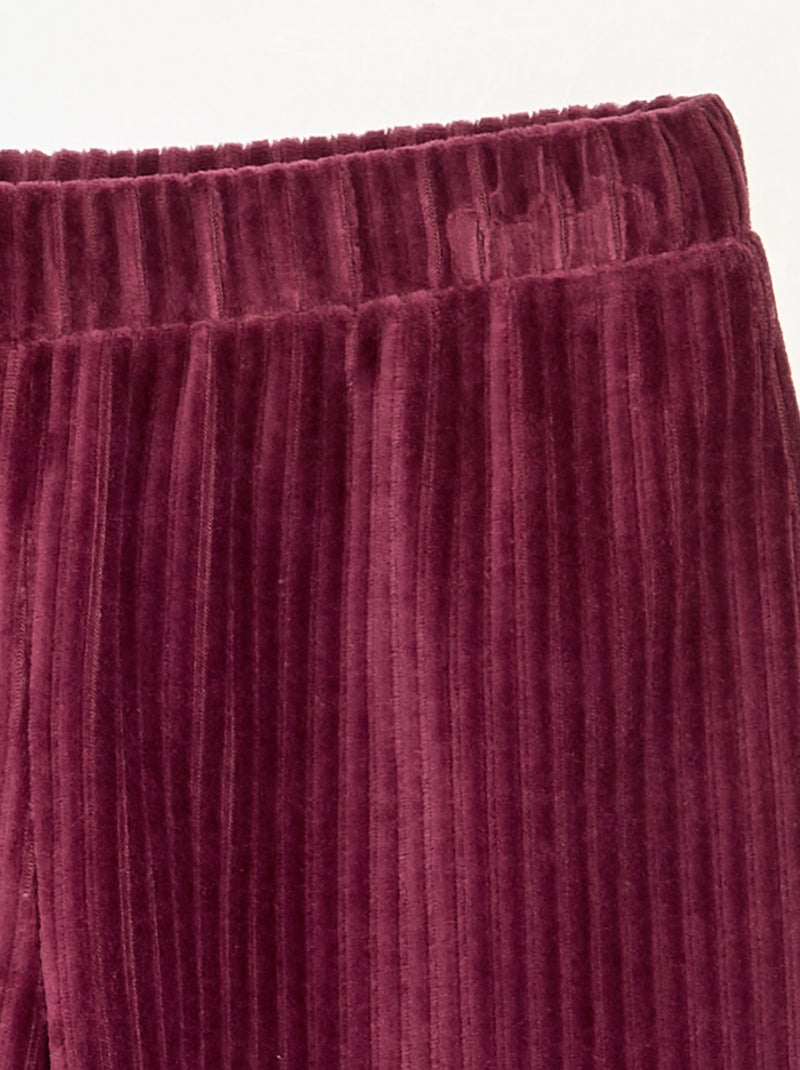 Pantalon large en velours côtelé Rouge - Kiabi