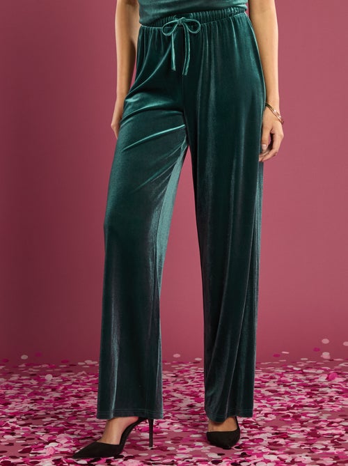 Pantalon large en velours - Kiabi