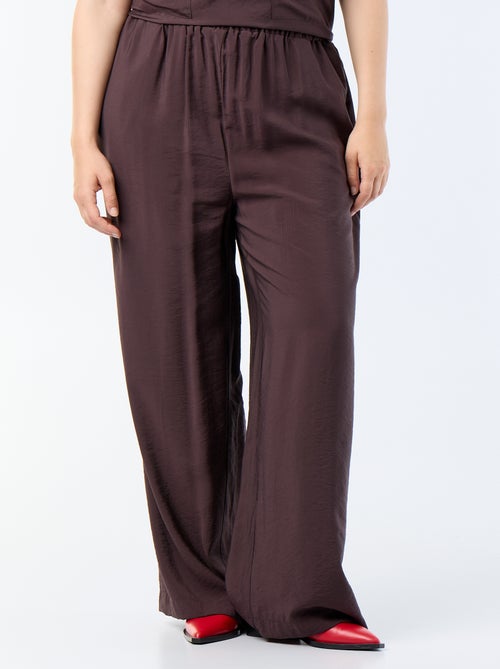 Pantalon large en viscose fluide - Kiabi