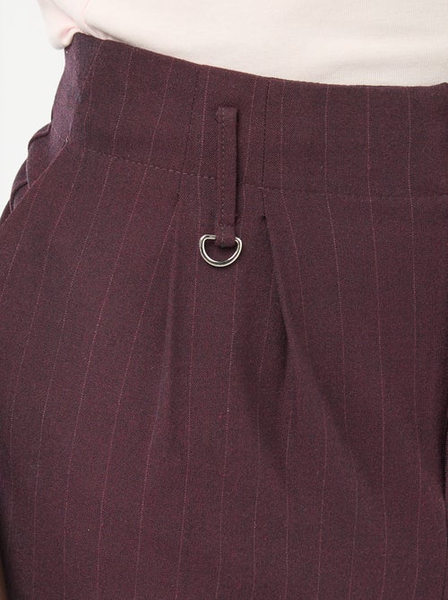 Pantalon large femme à pinces rayé - Kiabi