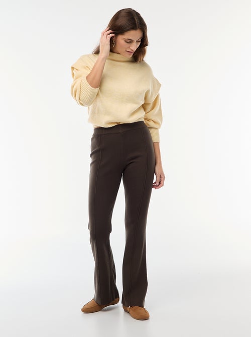 Pantalon large femme en maille lourde - Kiabi