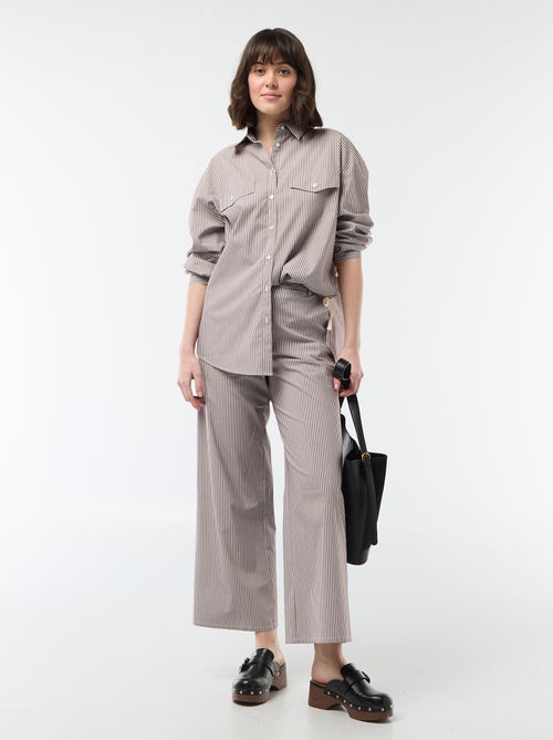 Pantalon large femme imprimé fantaisie - Kiabi