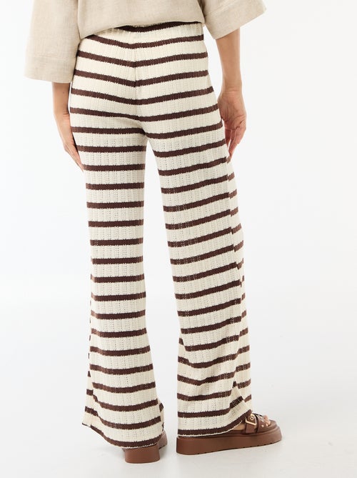 Pantalon large femme maille légère - Kiabi