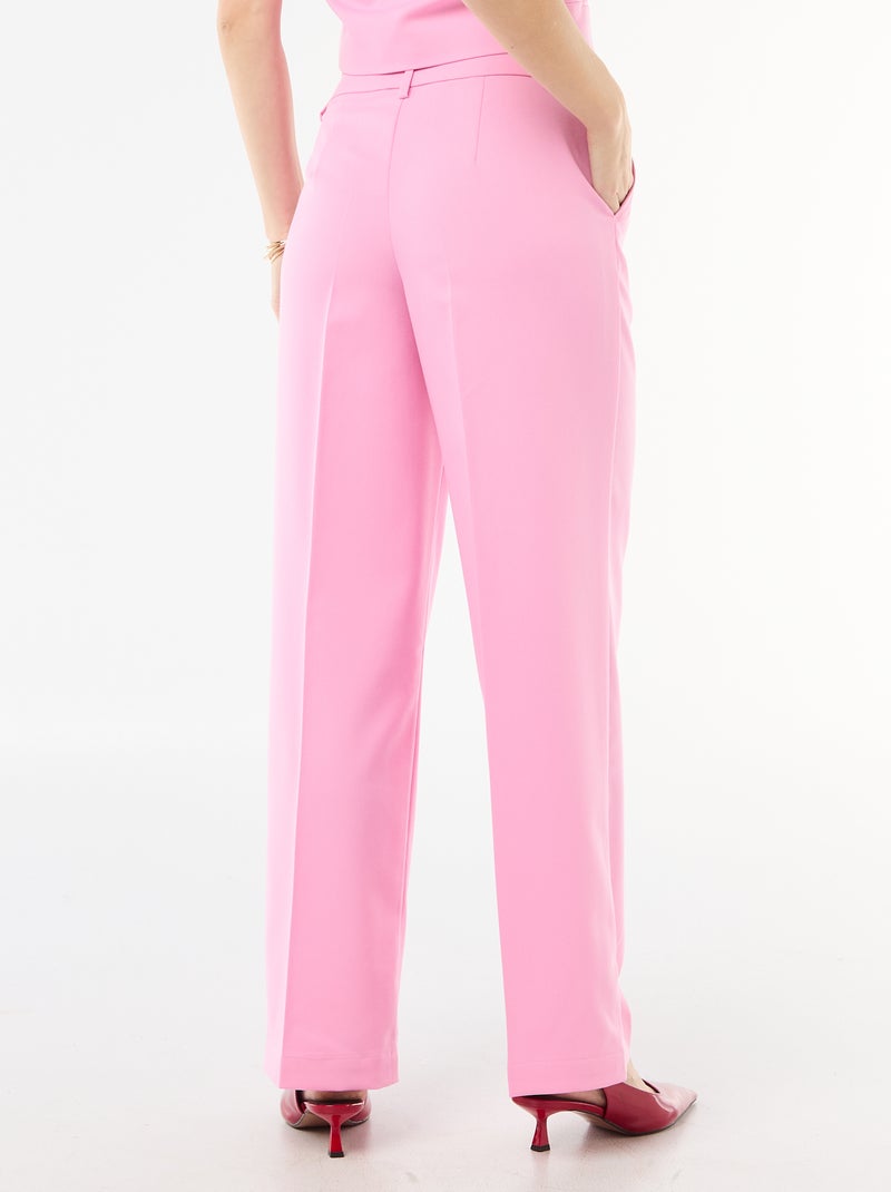 Pantalon large fluide uni Rose - Kiabi