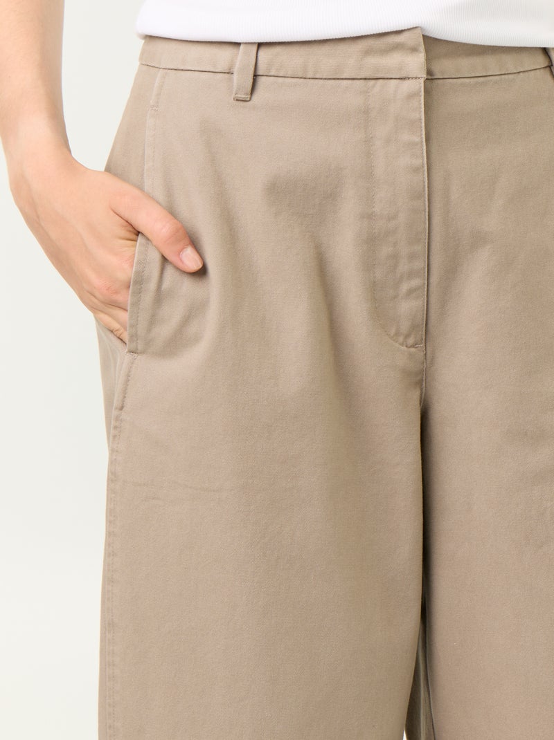 Pantalon large forme barrel Taupe - Kiabi