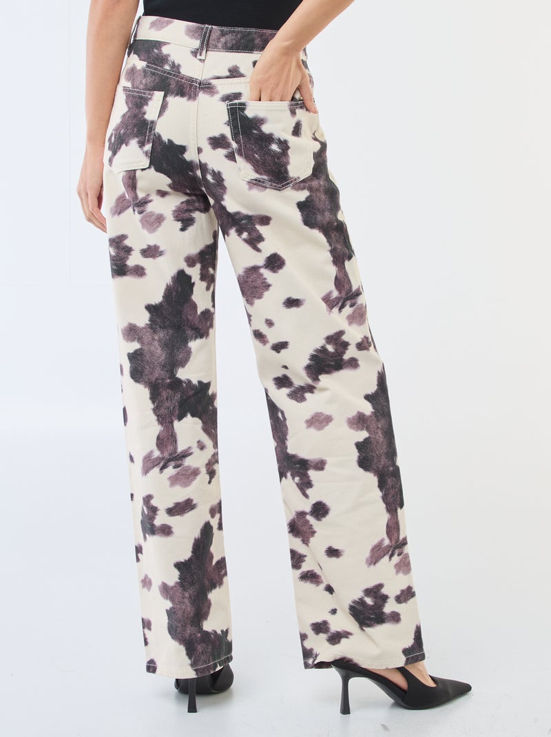 Pantalon large imprimé vache femme Marron - Kiabi