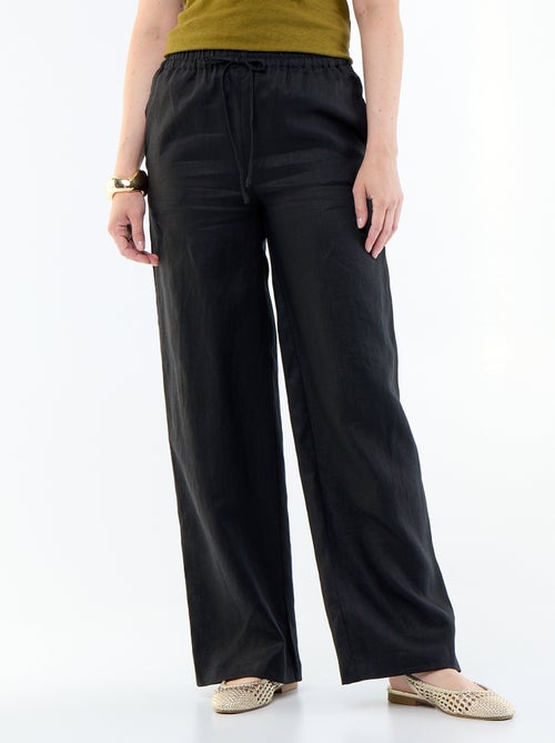 Pantalon large pour femme à taille élastiquée - Kiabi Pantalon large pour femme à taille élastiquée - Kiabi