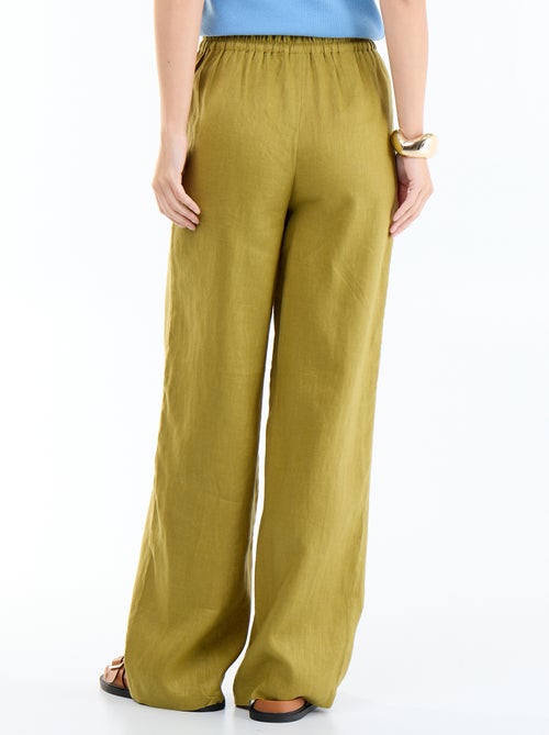 Pantalon large pour femme à taille élastiquée - Kiabi