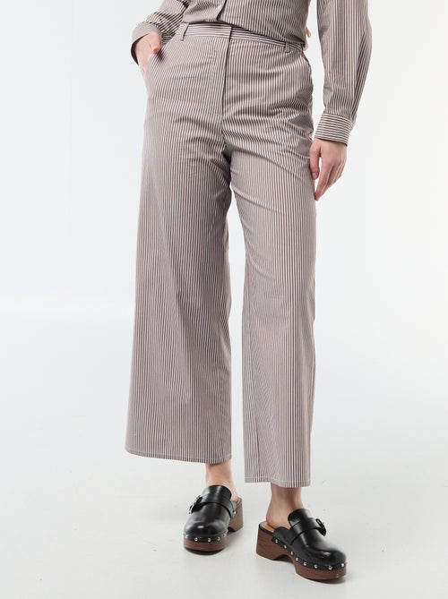 Pantalon large rayé - Kiabi