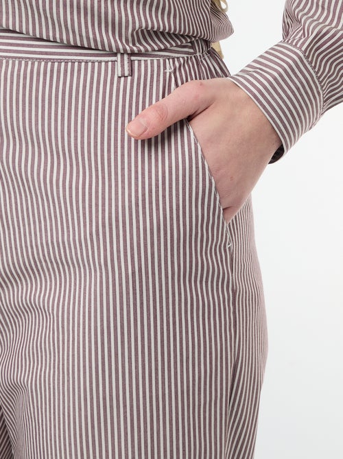 Pantalon large rayé - Kiabi