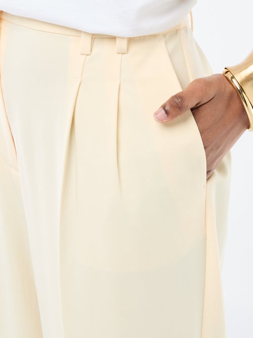 Pantalon large taille haute à 5 poches - Kiabi