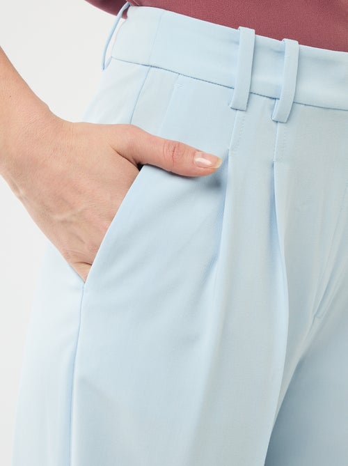 Pantalon large taille haute à 5 poches - Kiabi