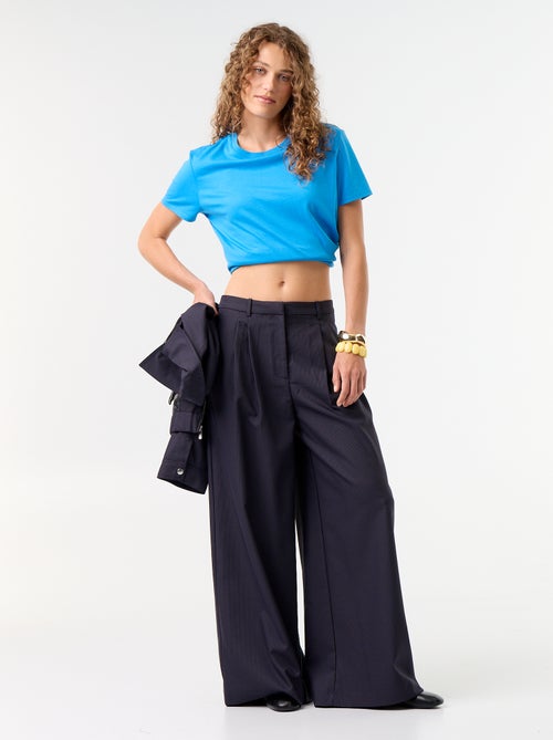 Pantalon large taille haute - Kiabi