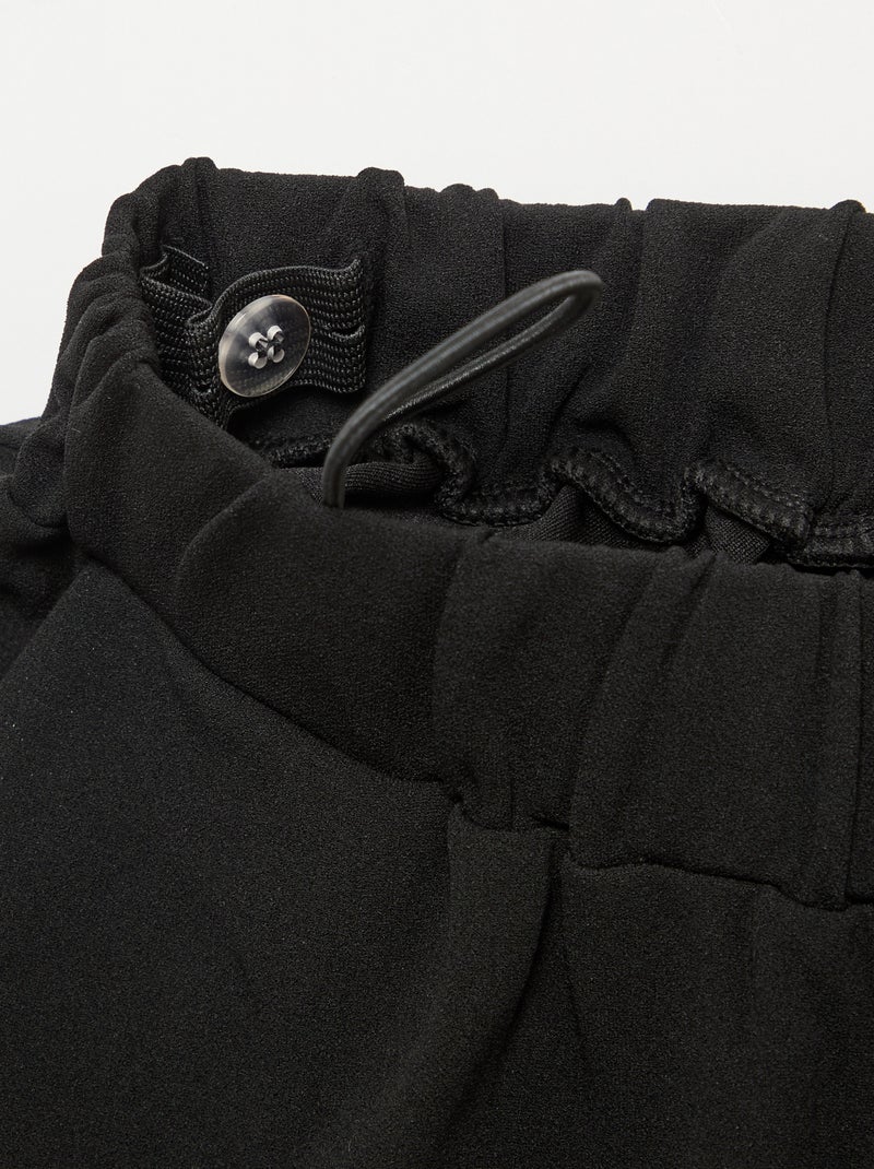 Pantalon large taille haute femme en maille légère Noir - Kiabi