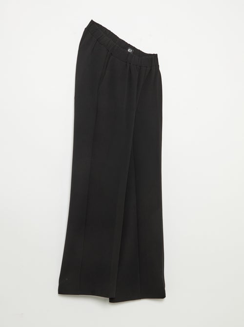 Pantalon large taille haute femme en maille légère - Kiabi