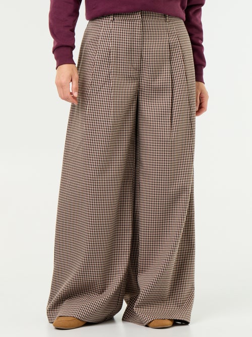 Pantalon large taille haute - Kiabi