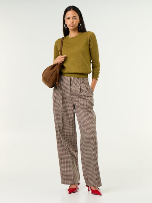Pantalon large taille haute - Kiabi