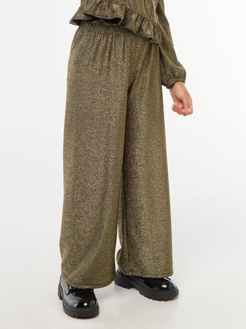 Pantalon large wide leg fit en maille bisou - Kiabi