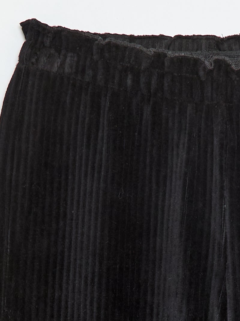 Pantalon legging wide leg en velours côtelé Noir - Kiabi