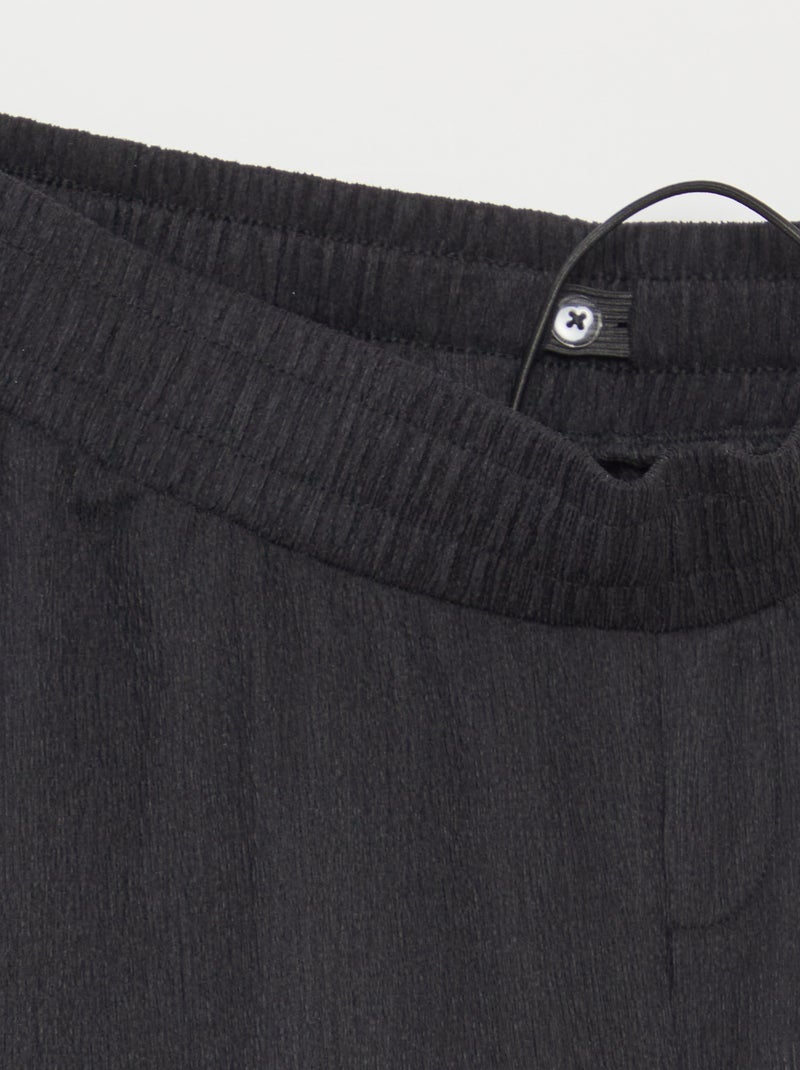 Pantalon maille crêpe - collection facile à enfiler Noir - Kiabi