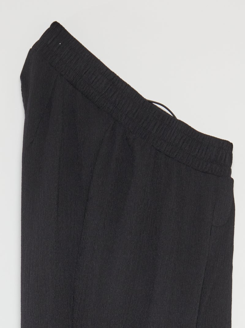 Pantalon maille crêpe - collection facile à enfiler Noir - Kiabi