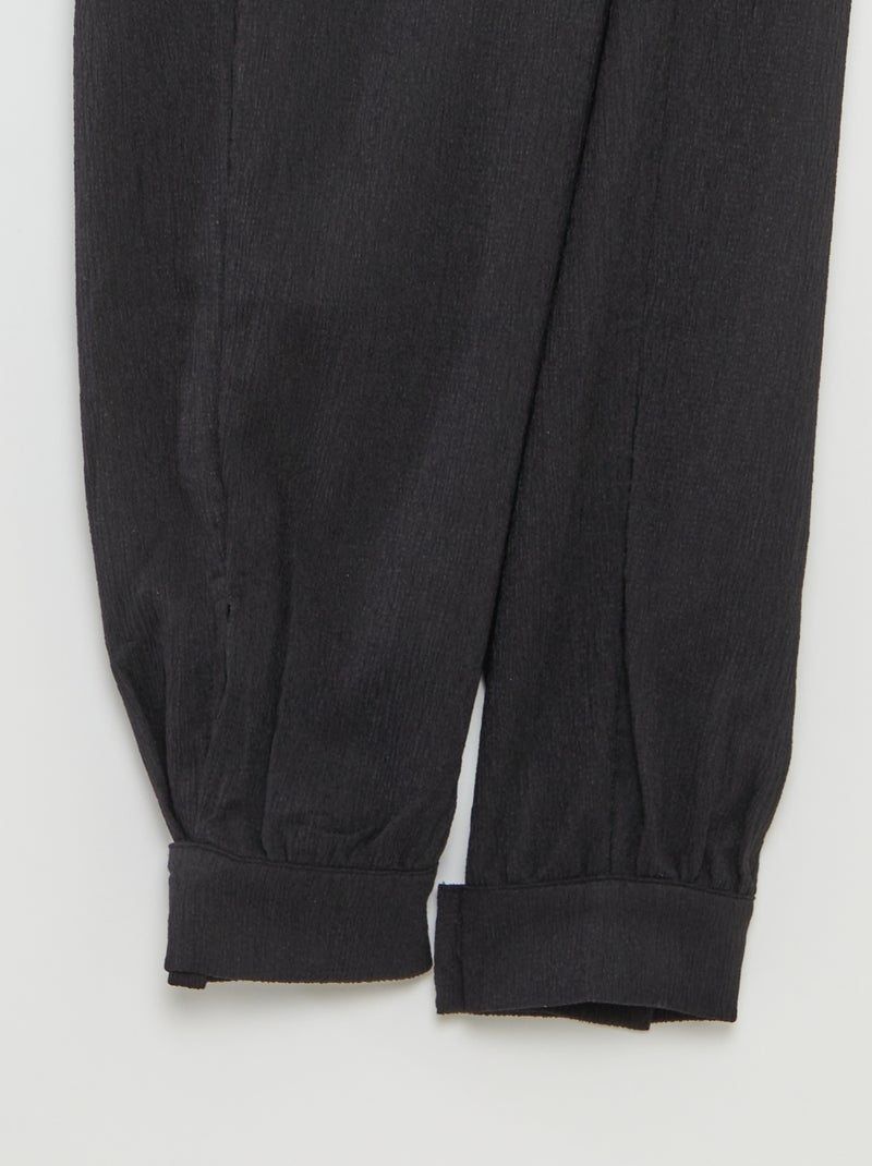Pantalon maille crêpe - collection facile à enfiler Noir - Kiabi