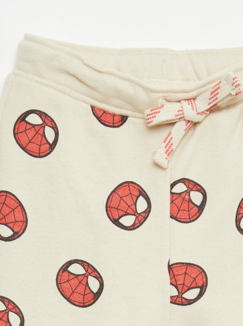 Pantalon 'Marvel' 'Spiderman' en molleton non gratté Beige - Kiabi