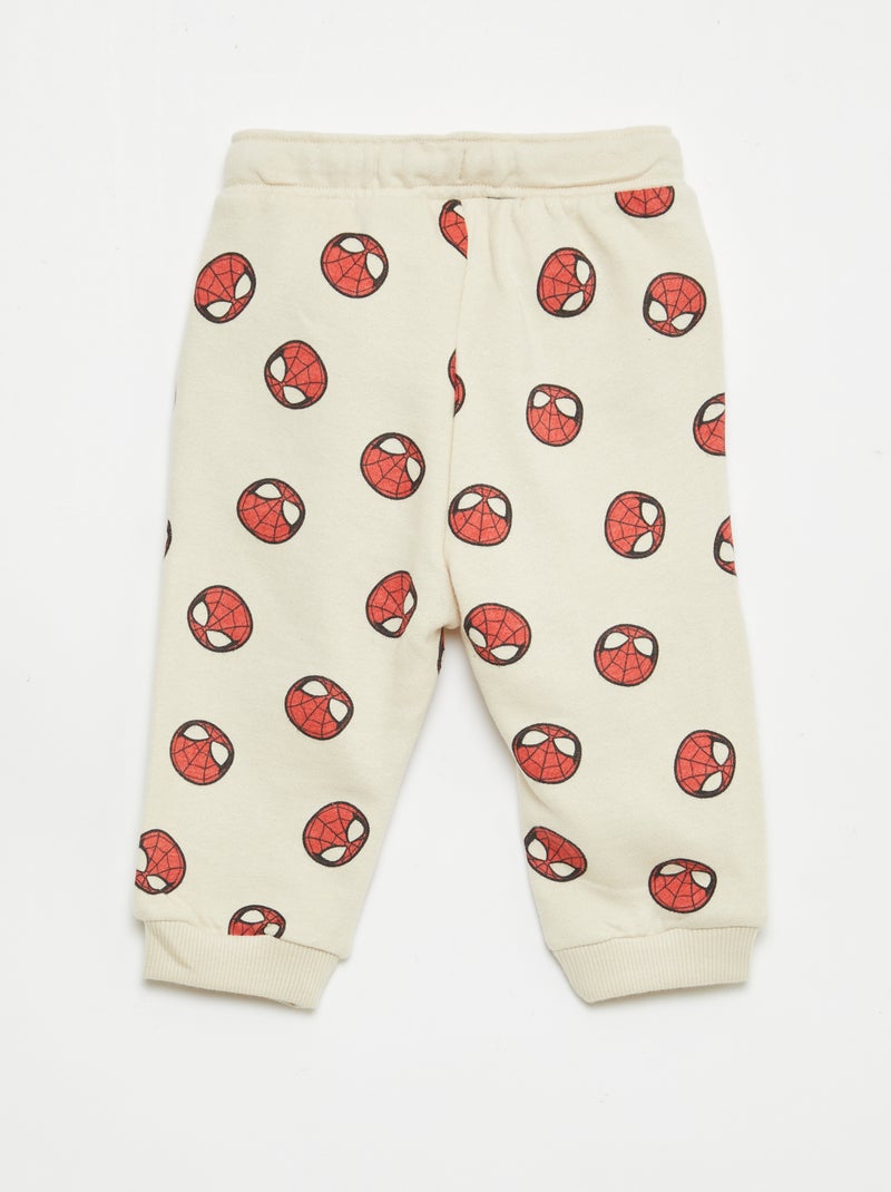 Pantalon 'Marvel' 'Spiderman' en molleton non gratté Beige - Kiabi