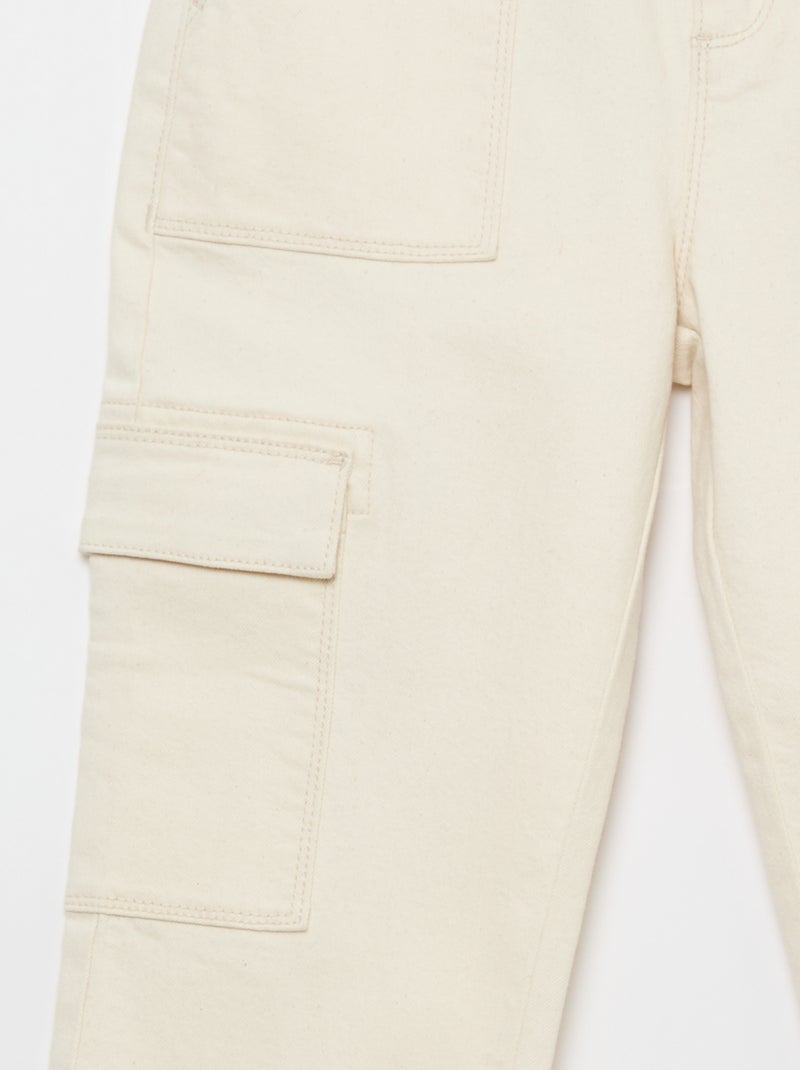Pantalon multipoche - Coupe + confortable Blanc - Kiabi