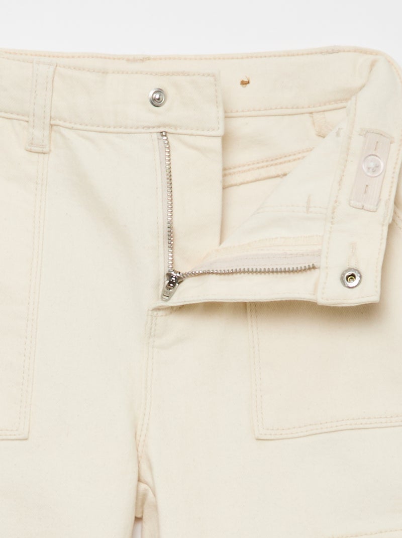 Pantalon multipoche - Coupe + confortable Blanc - Kiabi