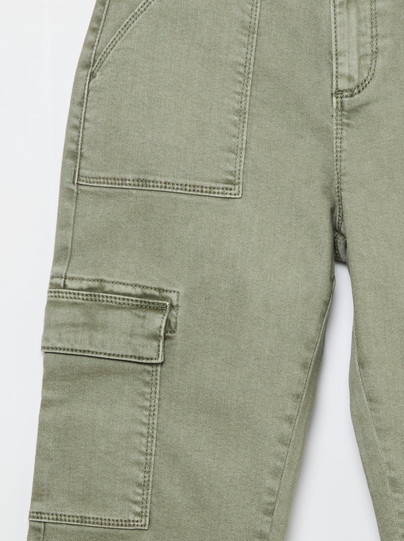 Pantalon multipoche - Coupe + confortable Vert - Kiabi