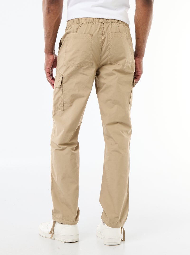 Pantalon multipoche regular fit Beige - Kiabi