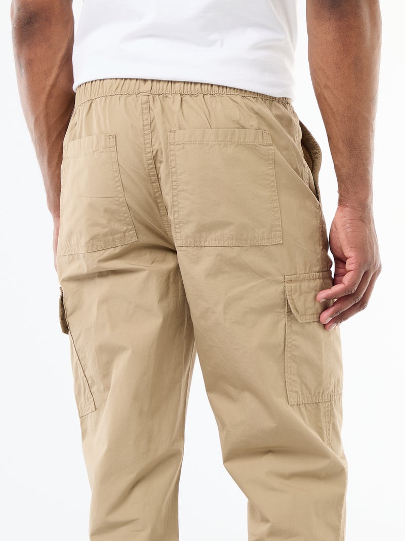 Pantalon multipoche regular fit Beige - Kiabi