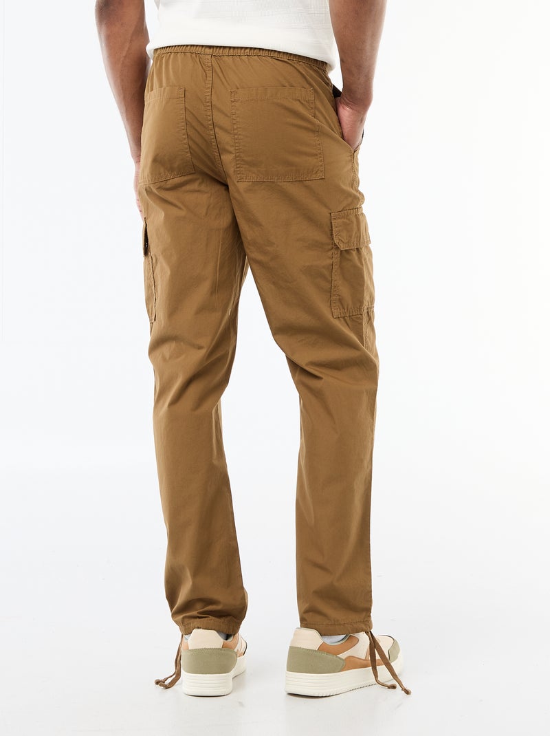 Pantalon multipoche regular fit Marron - Kiabi