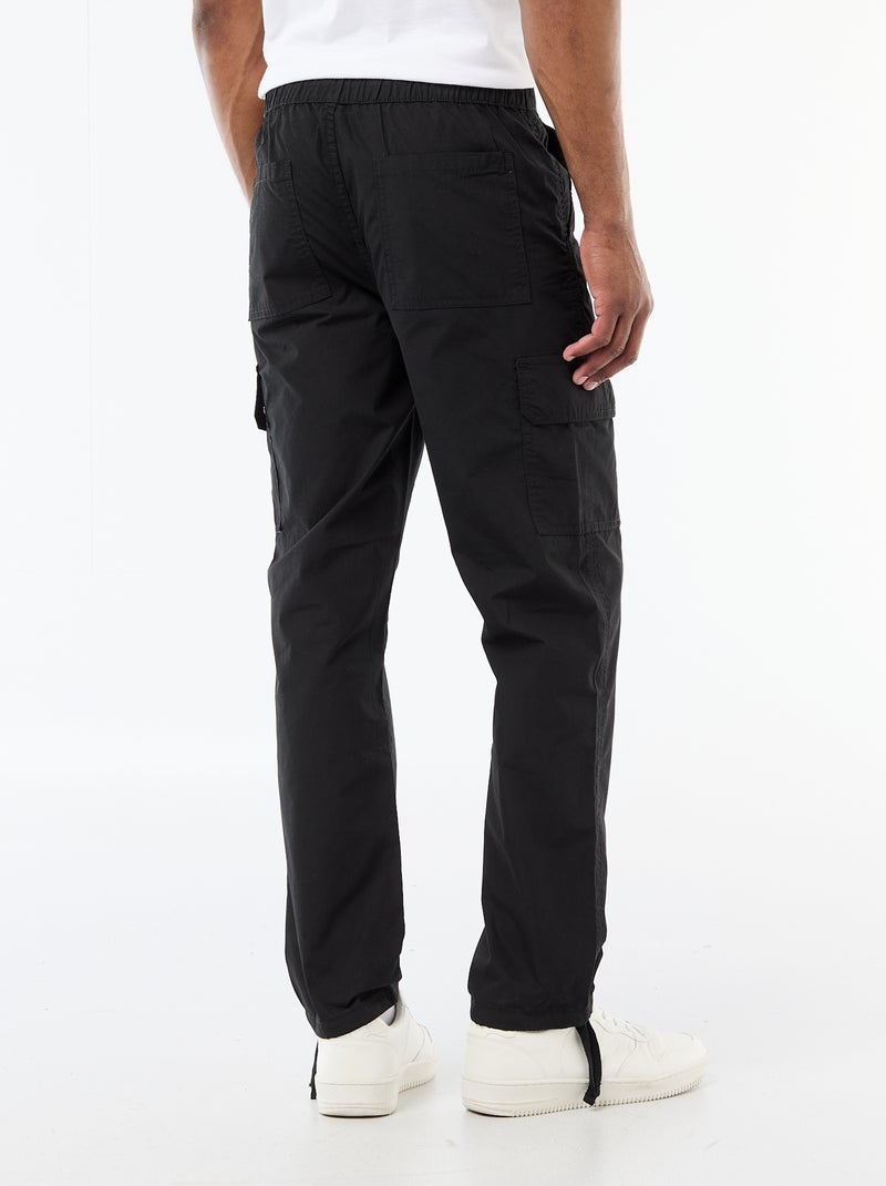 Pantalon multipoche regular fit Noir - Kiabi