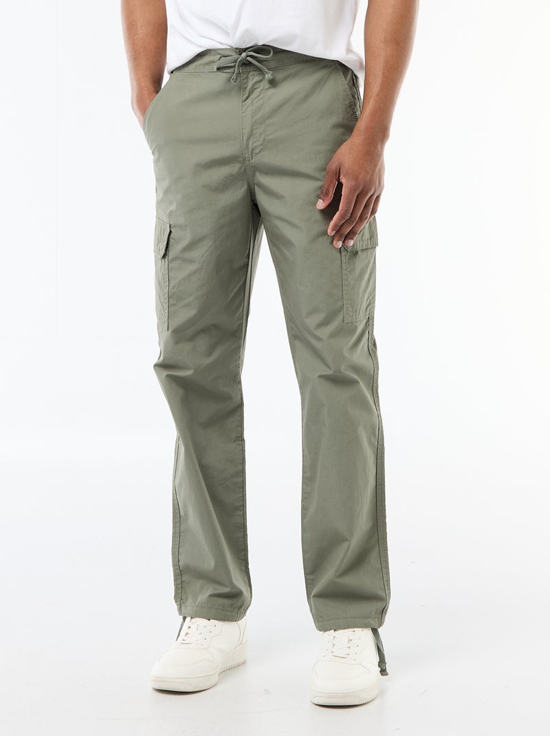 Pantalon multipoche regular fit Vert - Kiabi
