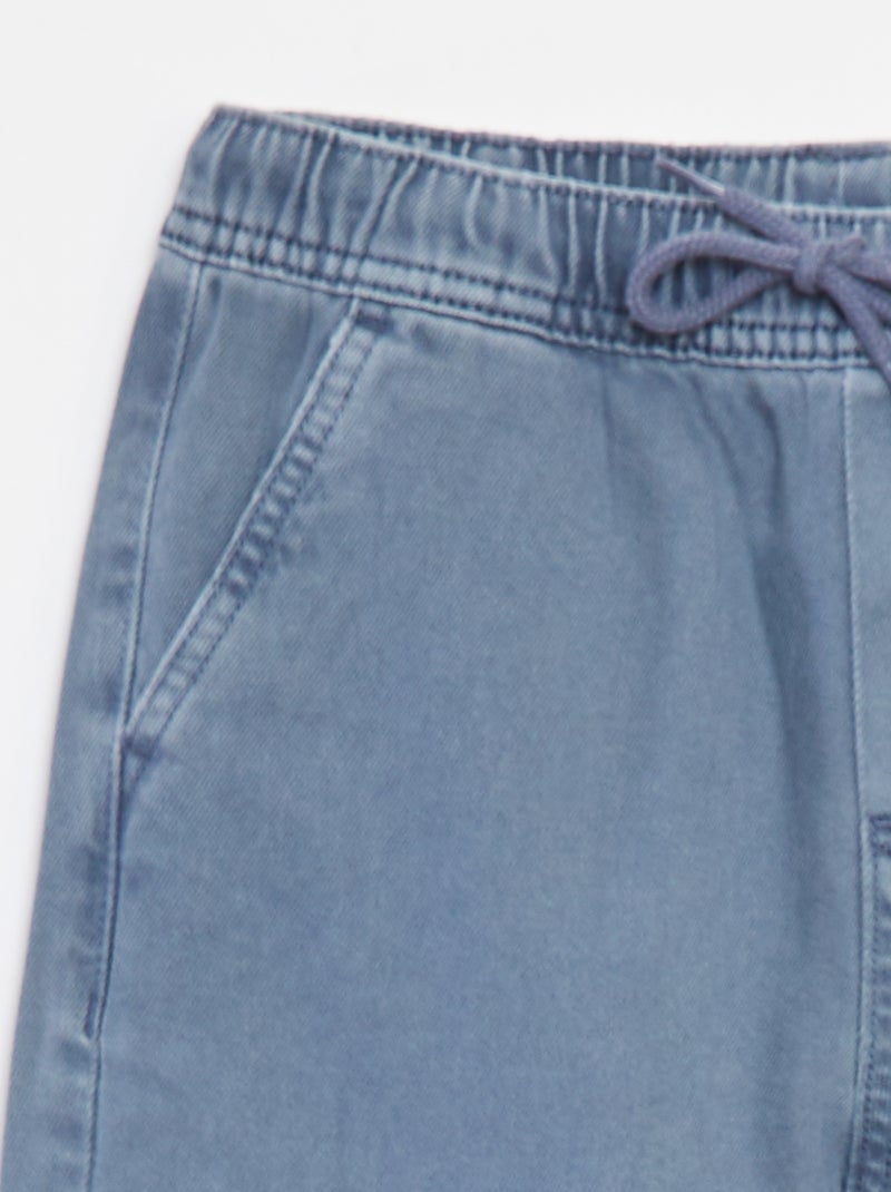 Pantalon multipoches avec ceinture élastiquée Bleu - Kiabi