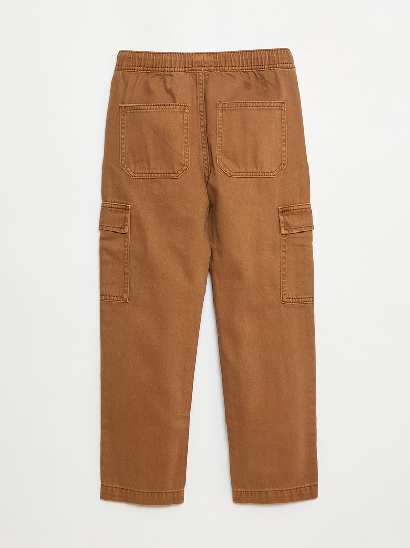 Pantalon multipoches avec ceinture élastiquée Marron - Kiabi