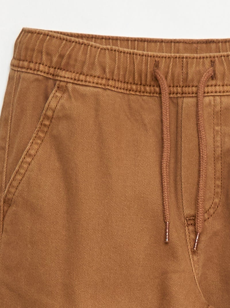 Pantalon multipoches avec ceinture élastiquée Marron - Kiabi