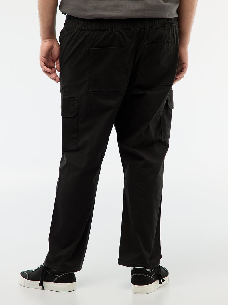 Pantalon multipoches coupe droite / regular fit Noir - Kiabi