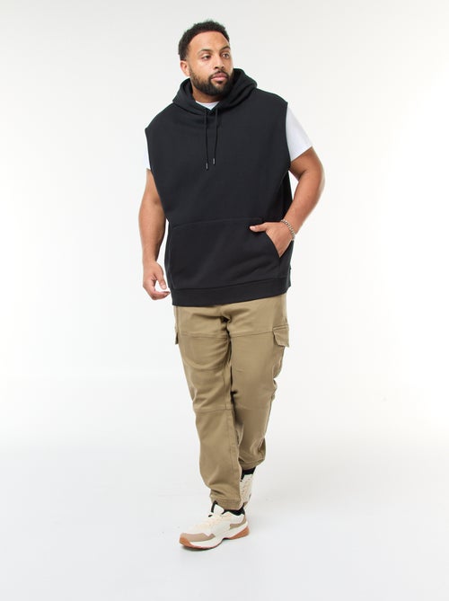 Pantalon multipoches uni avec ceinture élastiquée - Kiabi