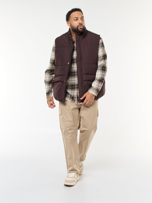 Pantalon multipoches uni avec passant pour ceinture - Kiabi