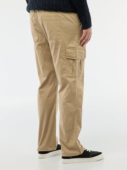 Pantalon multipoches uni avec passant pour ceinture - Kiabi