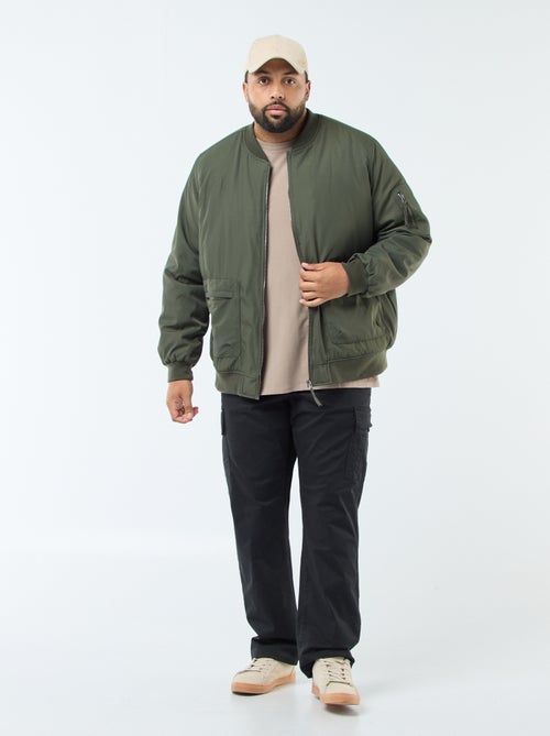 Pantalon multipoches uni avec passant pour ceinture - Kiabi