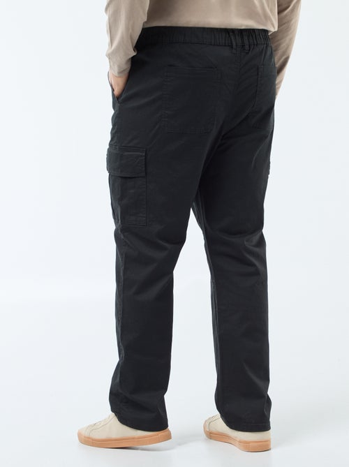 Pantalon multipoches uni avec passant pour ceinture - Kiabi