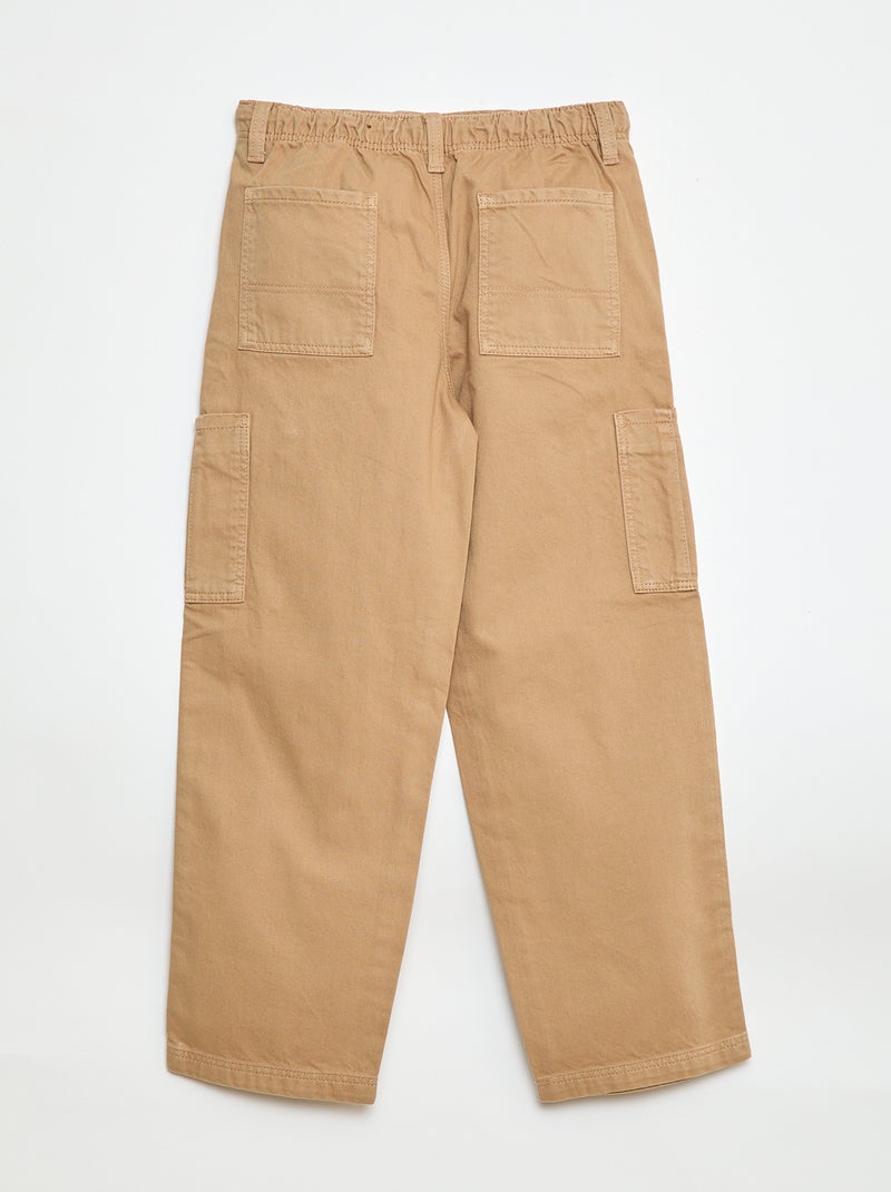 Pantalon multipoches uni Beige - Kiabi