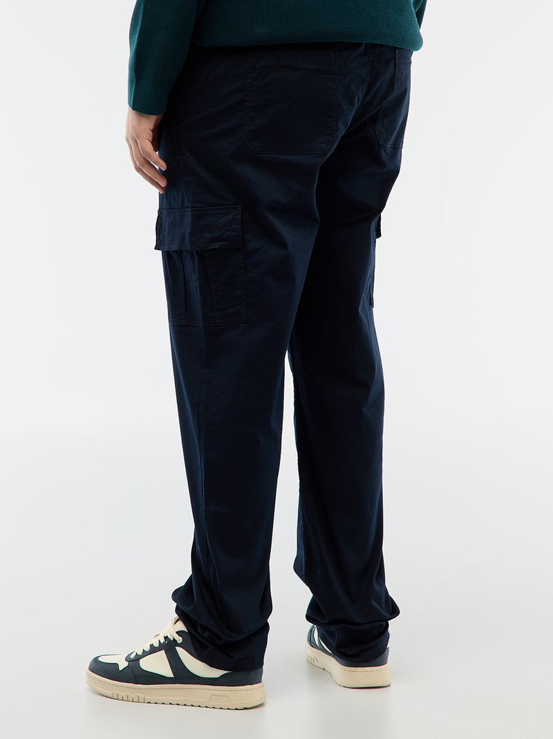 Pantalon multipoches uni Bleu - Kiabi