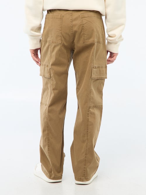 Pantalon multipoches uni coupe droite / Regular Fit - Kiabi