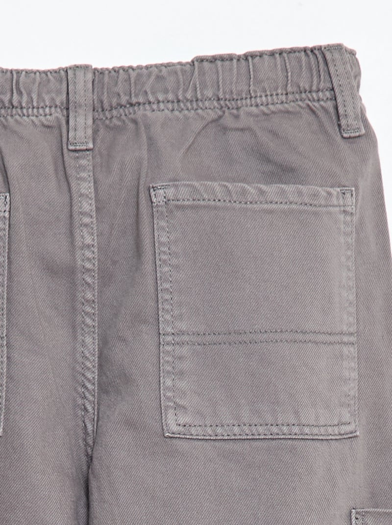 Pantalon multipoches uni Gris - Kiabi