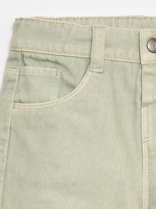 Pantalon paperbag en twill de coton - Kiabi